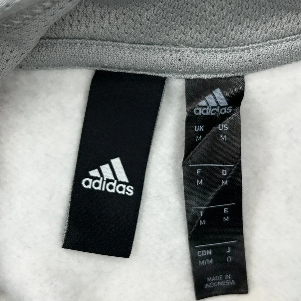 Adidas Men's Colorblock Fleece Hoodie Grey Black White Mountain Logo Size Medium